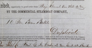 Civil War 1863 engraved Steamer on invoice for Providence Tool bullets