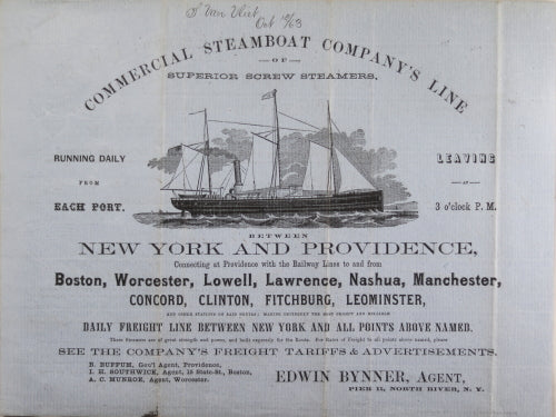 Civil War 1863 engraved Steamer on invoice for Providence Tool bullets