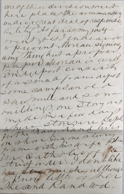 Civil War 1865  letter from seaman on USS Burnsides, Bridgeport TN