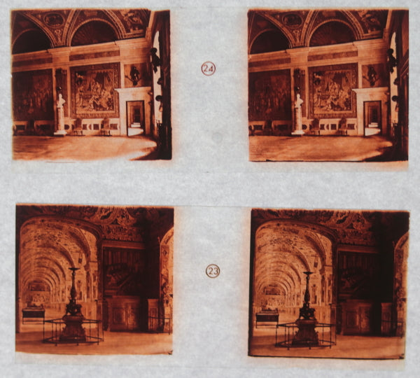 Complete set of 36 glass stereoscopic slides of the Vatican c. 1930s