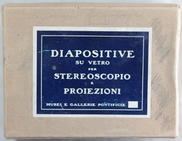 Complete set of 36 glass stereoscopic slides of the Vatican c. 1930s
