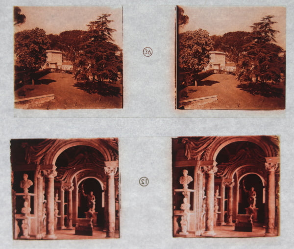Complete set of 36 glass stereoscopic slides of the Vatican c. 1930s Complete set of 36 glass stereoscopic slides of the Vatican c. 1930s