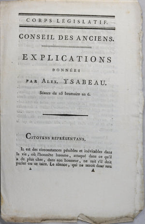 Conseil des Anciens - Explications par Ysabeau 1797