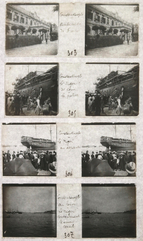 Constantinople Turkey 14 stereoscopic glass photo slides c. 1910