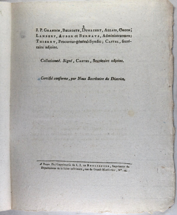 Décret 1793 Convention Nationale Invitation pour offrandes de chemises, bas, et souliers