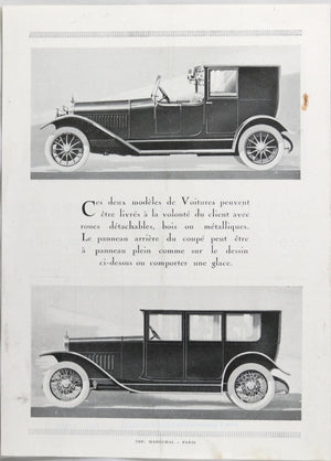 Depliant (Prospectus) pour automobile Delage 11 HP @1920