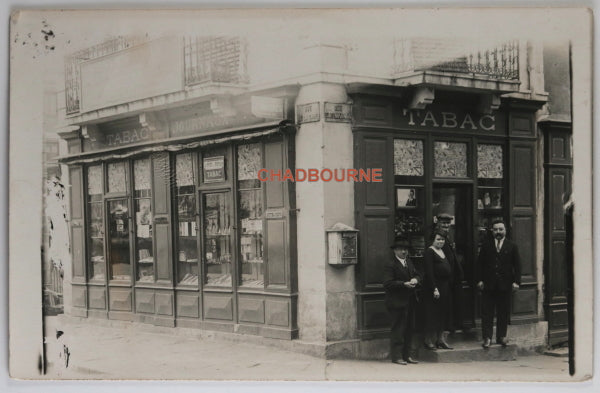 Deux CPA, photos Tabac à Montceau-les-Mines (Saône-et-Loire) c. 1910