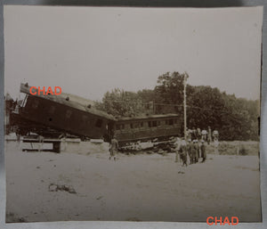 Deux photos déraillement train route de Digon @1910