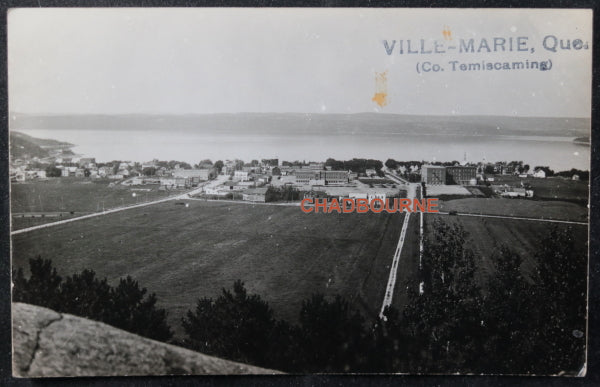Deux cartes postales photos de Ville Marie Québec c.1930