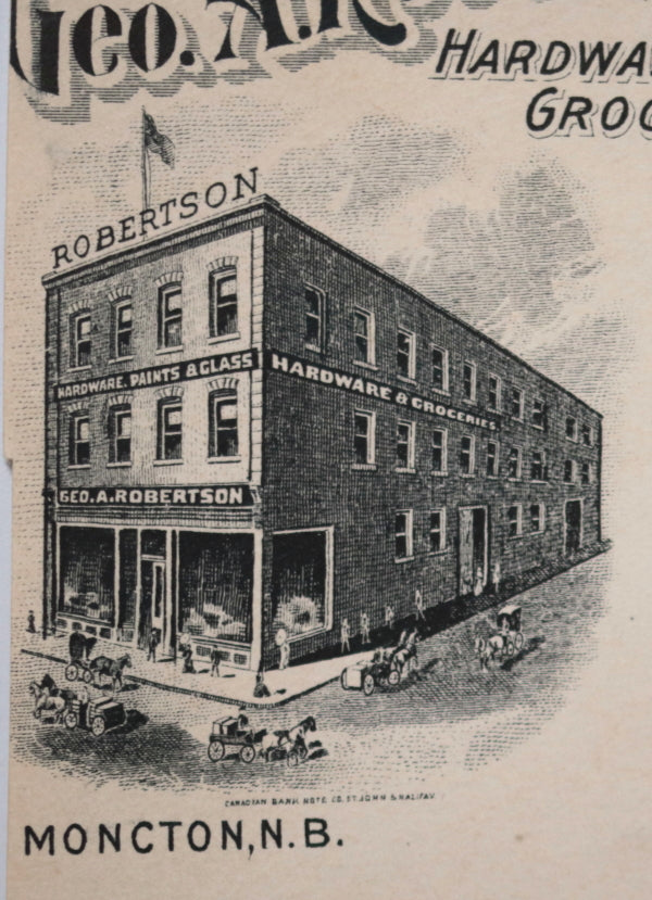 Early 1900s advertising cover George Robertson Hardware Moncton N.B.