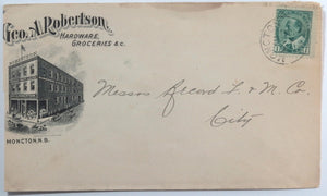 Early 1900s advertising cover George Robertson Hardware Moncton N.B.