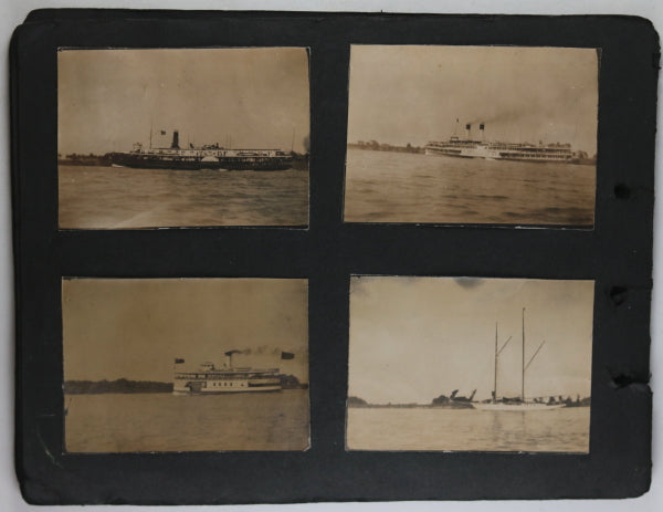Early 1900s photo album (steamships, farm, water activities…)