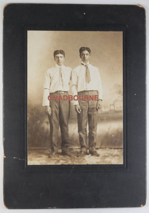 Early 1900s B&W photo of two African-American brothers in Kansas