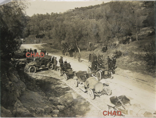 Early 1920's car rally in South of France.  Ancienne rallye automobile sud de France