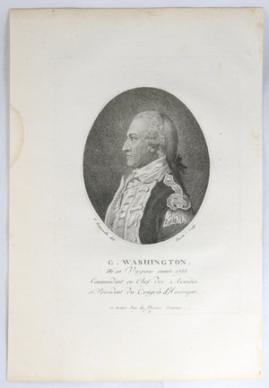 Early French engraving of George Washington @1796