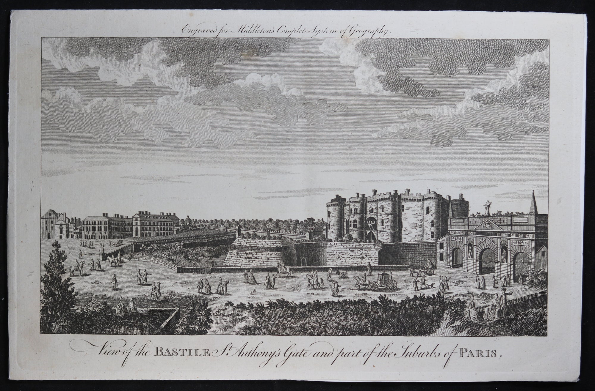Engraving ‘View of the Bastille and St Anthony’s Gate’ Middleton @1777
