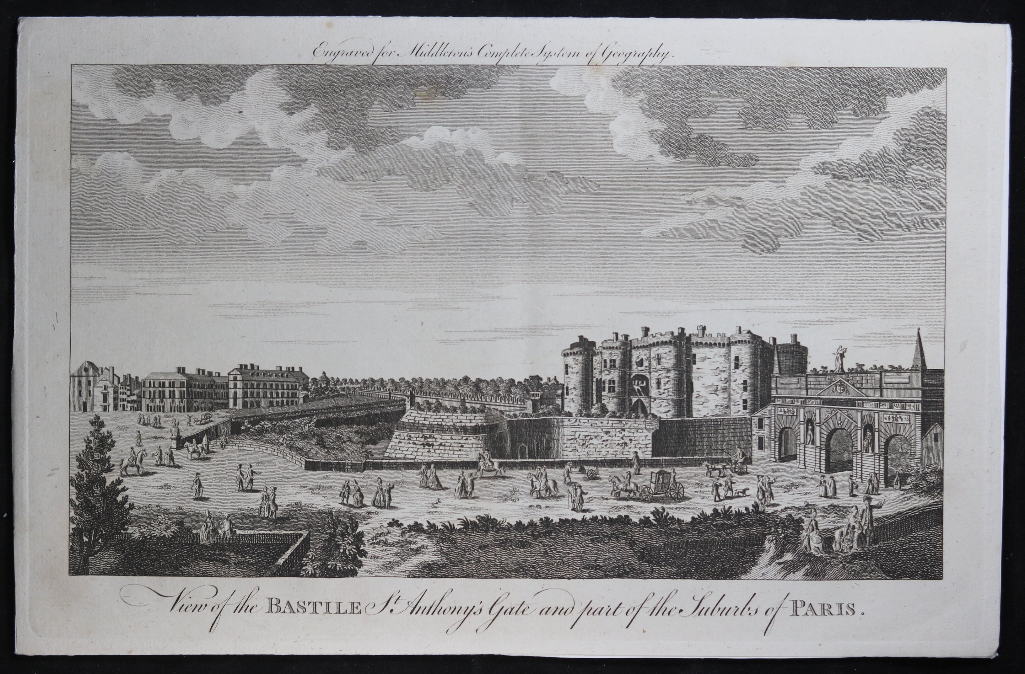 Engraving ‘View of the Bastille and St Anthony’s Gate’ Middleton @1777 Engraving ‘View of the Bastille and St Anthony’s Gate’ Middleton @1777