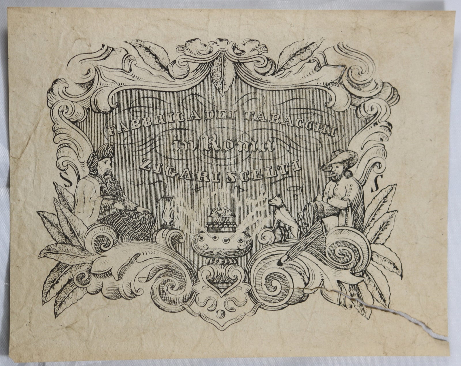 Engraving for Italian tobacco maker in Rome