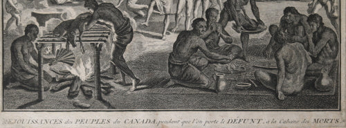 Engraving of Canadian Aboriginal funeral by Picart (1723-43)