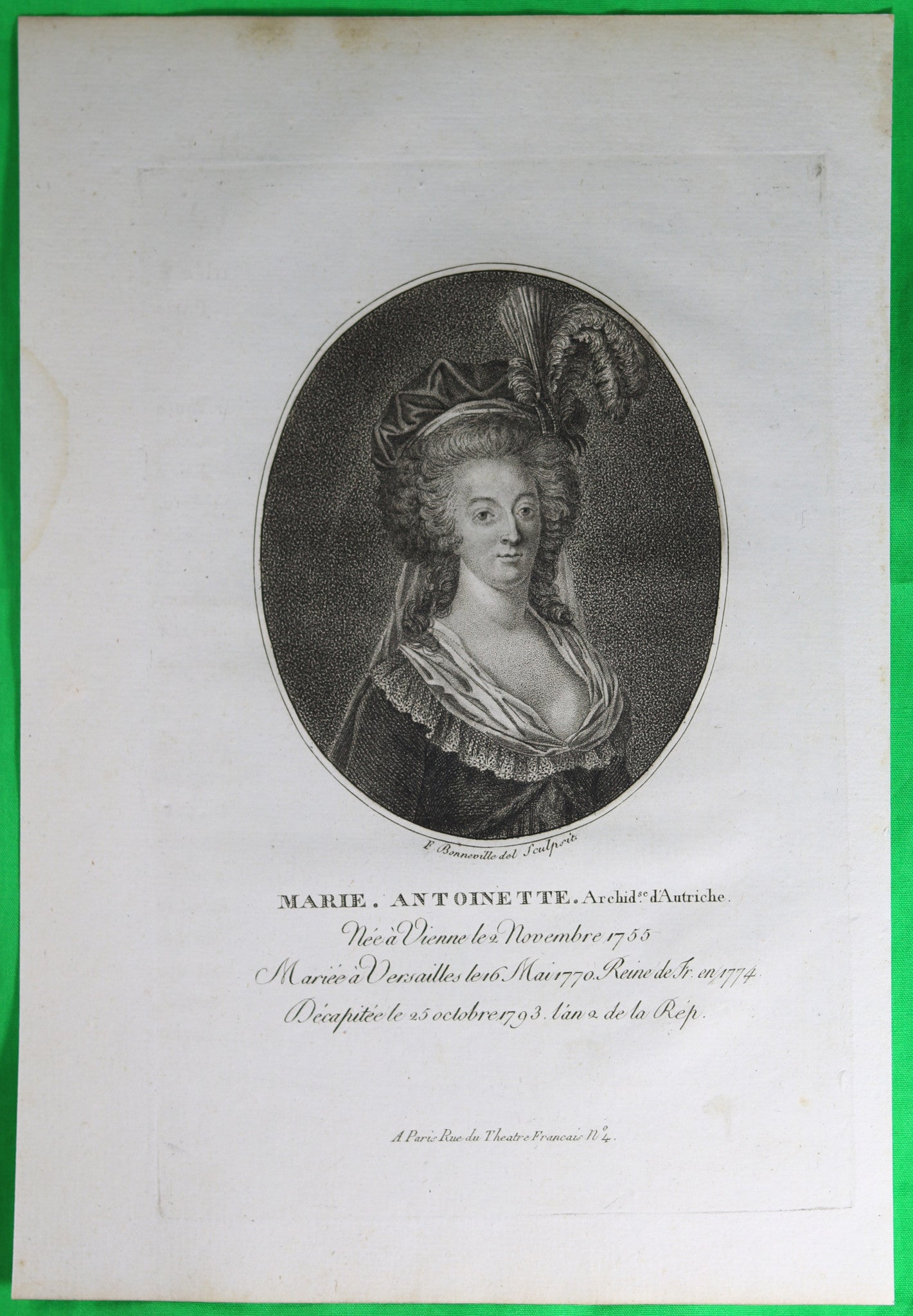 Estampe révolution Marie Antoinette @1796