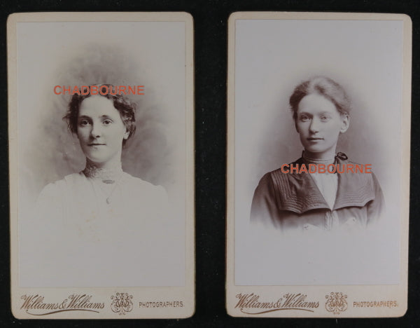 Four CDV photos of women, Williams & Williams Cardiff Wales c.1890s