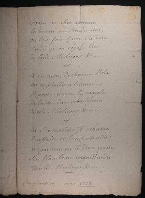 France 1723  mots d'une chanson sur mirlitons, à Fécamp