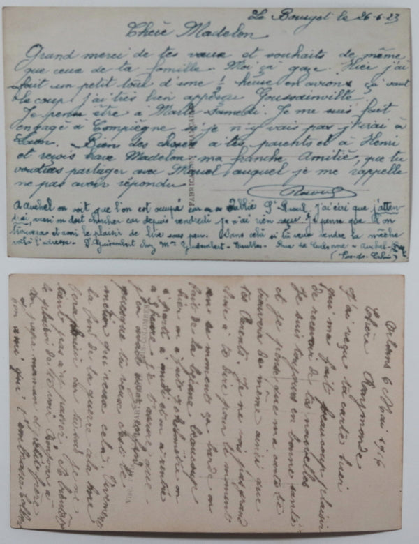 France 1916-1923, lot de six (6) cartes postales militaires patriotiques France 1916-1923, lot de six (6) cartes postales militaires patriotiques