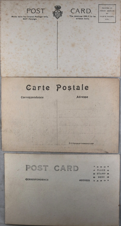 FranceBelgique 3 CPAs 1907-1919  photo postcards France Belgium WW1