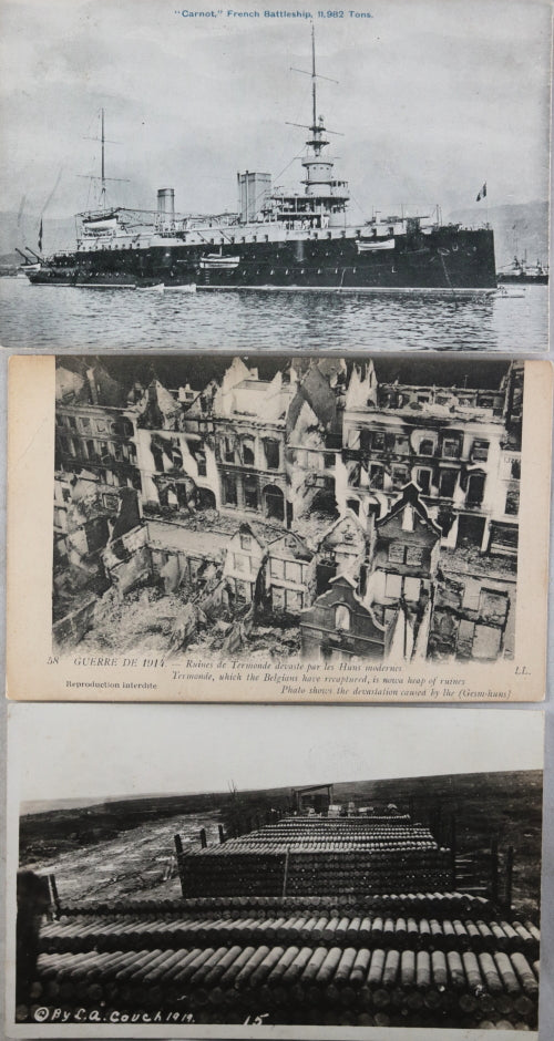 France/Belgique lot de 3 cartes postales 1907-1919