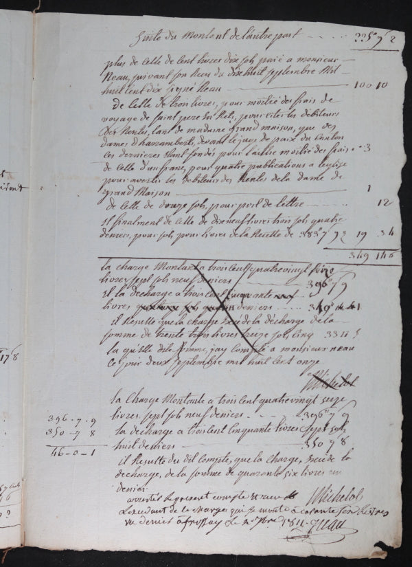 France Nantes, compte des rentes de Madame de Grandmaison 1804-1811