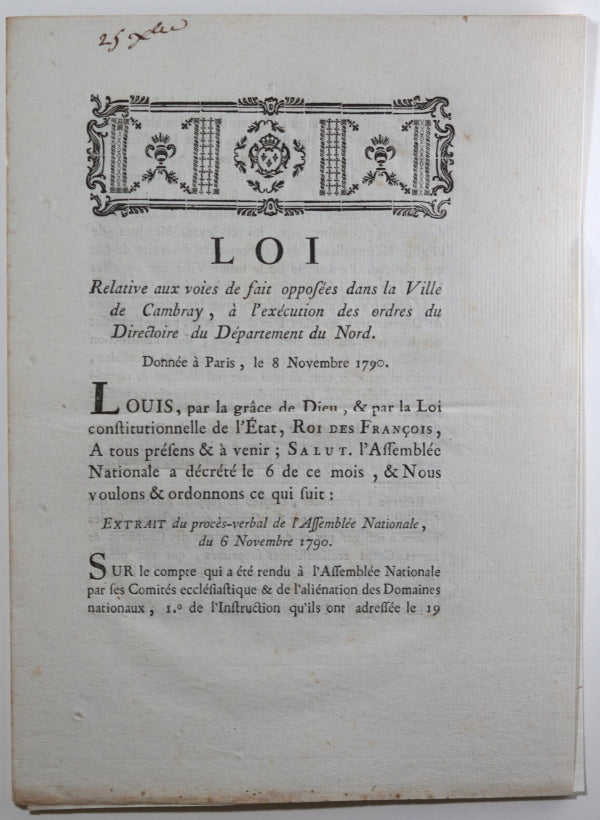 France Révolution lot de 4 loidécrets 1790-1793