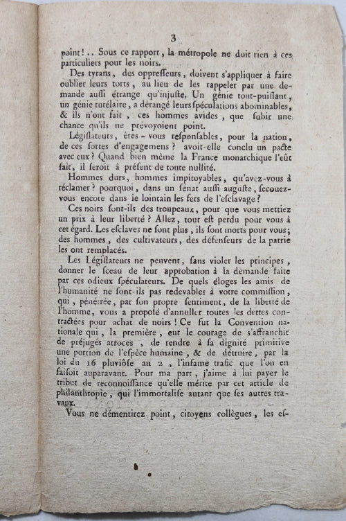 France 1798 discours anti-esclavage par député noir au Conseil des 500