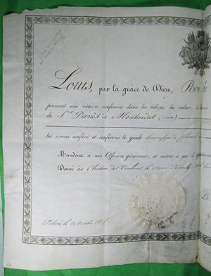 France 1816/1825 : Louis XVIII confère le grade honorifique de Colonel à l'oncle de l'Impératrice Joséphine