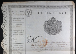 France 1817 Reuil, passport pour un coché du Comte de Castellane