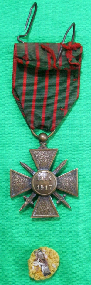 France médaille Croix de Guerre 1914-1917 étoile  / WW1 medal star