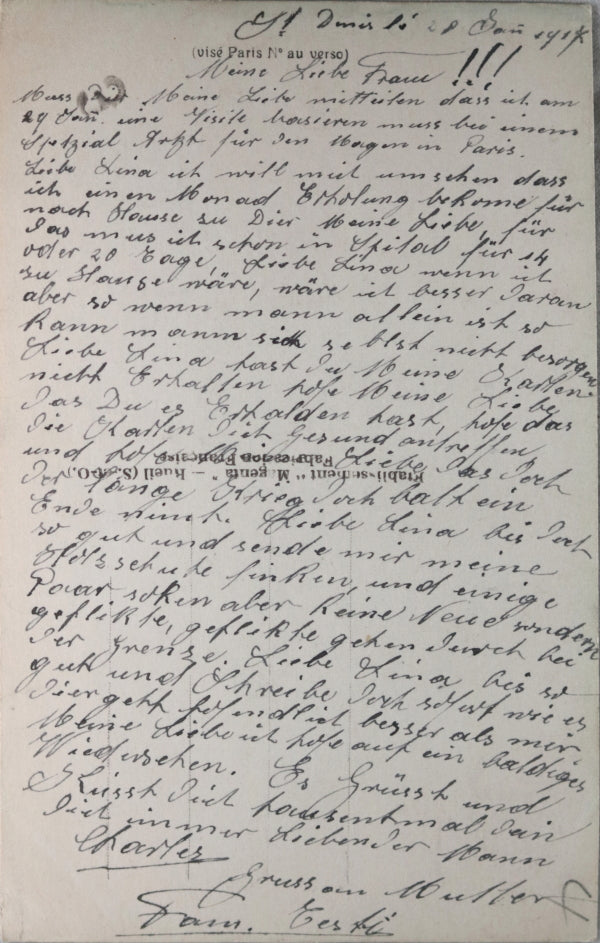 France Guerre 14-18 carte postale patriotique ‘Messager d’Amour’