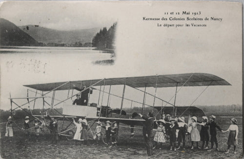 France deux cartes postales avec photos biplans 1910-13