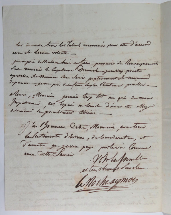 France, lettre de La Roche Aymon, cardinal et grand aumônier de France