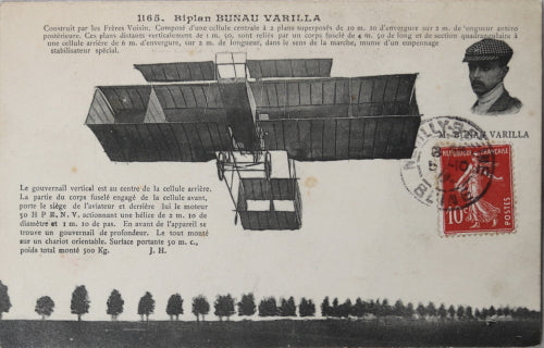 France lot de 3 cartes postales photos avions biplans 1910-12