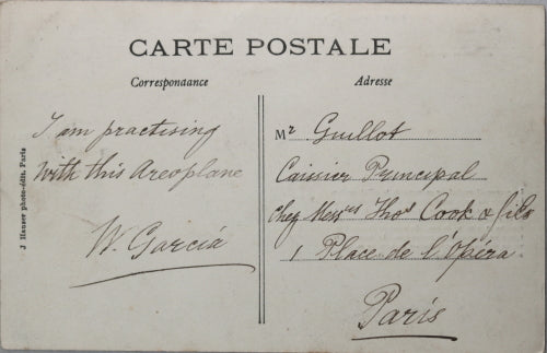 France lot de 3 cartes postales photos avions biplans 1910-12