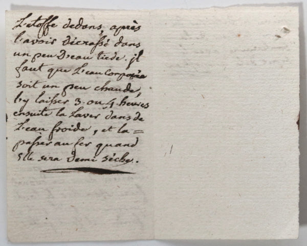 France recette Secret pour détacher les Etoffes de soye c. 18eme