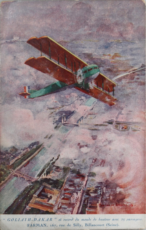 France trois CPA illustrées avec thème d’aviation c.1910-28