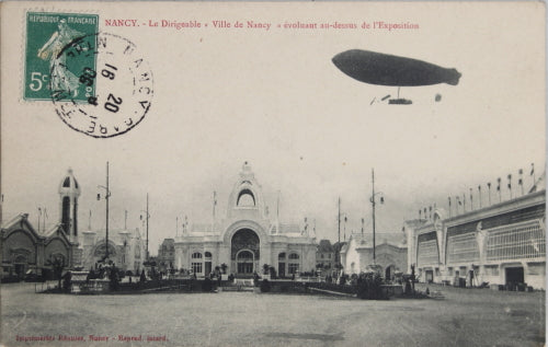 France trois cartes postales, dirigeable « Ville de Nancy » c.1909