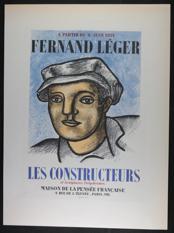 French poster for Fernand Leger sculpture exhibition Paris 1951 (Repro)