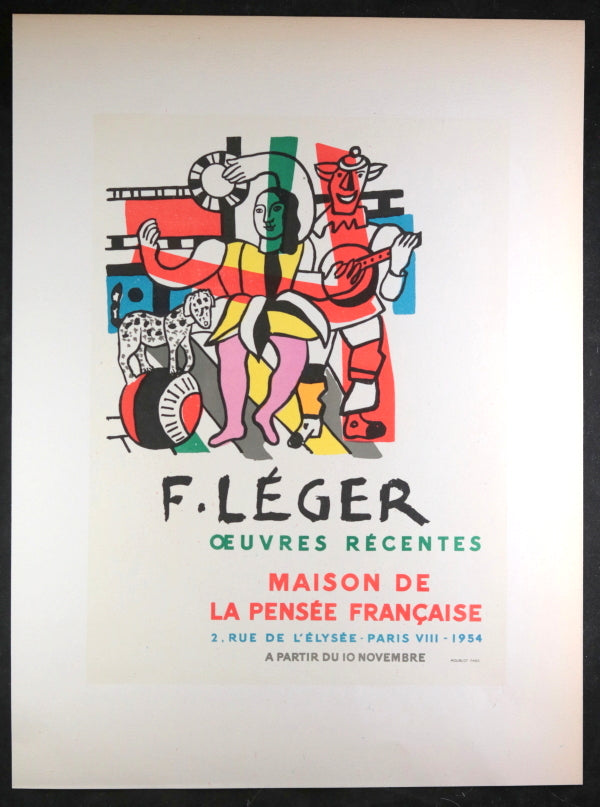 French poster for exhibition Francois Leger paintings Paris 1954 (Repro)