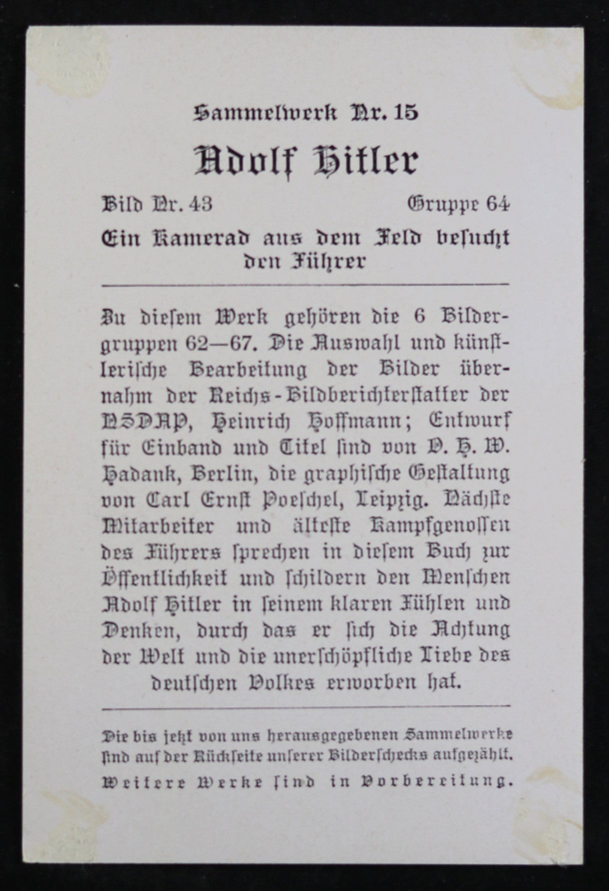 German propaganda photograph Hitler meeting army officer (pre-war)