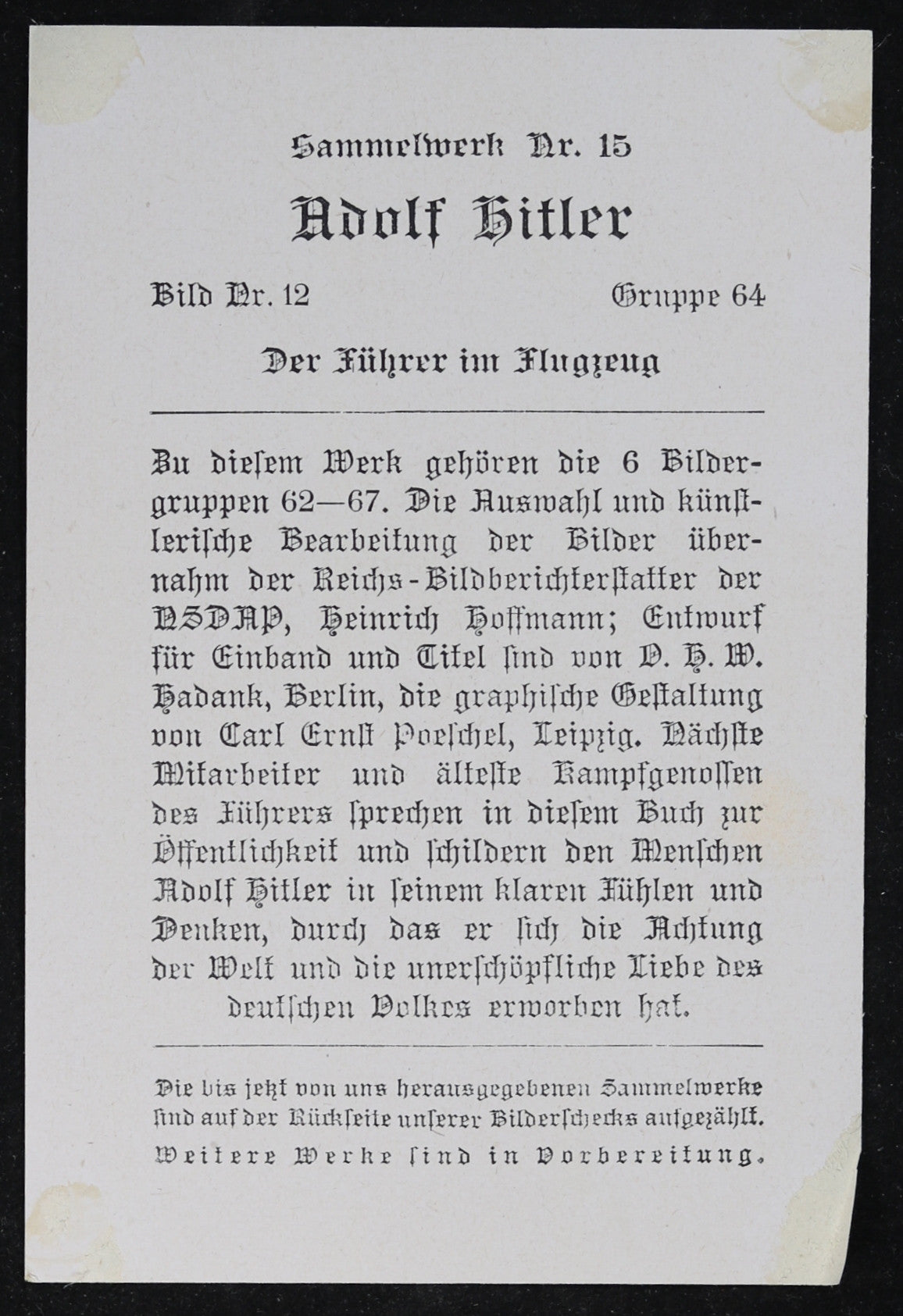 German propaganda photograph Hitler on a plane (prewar)