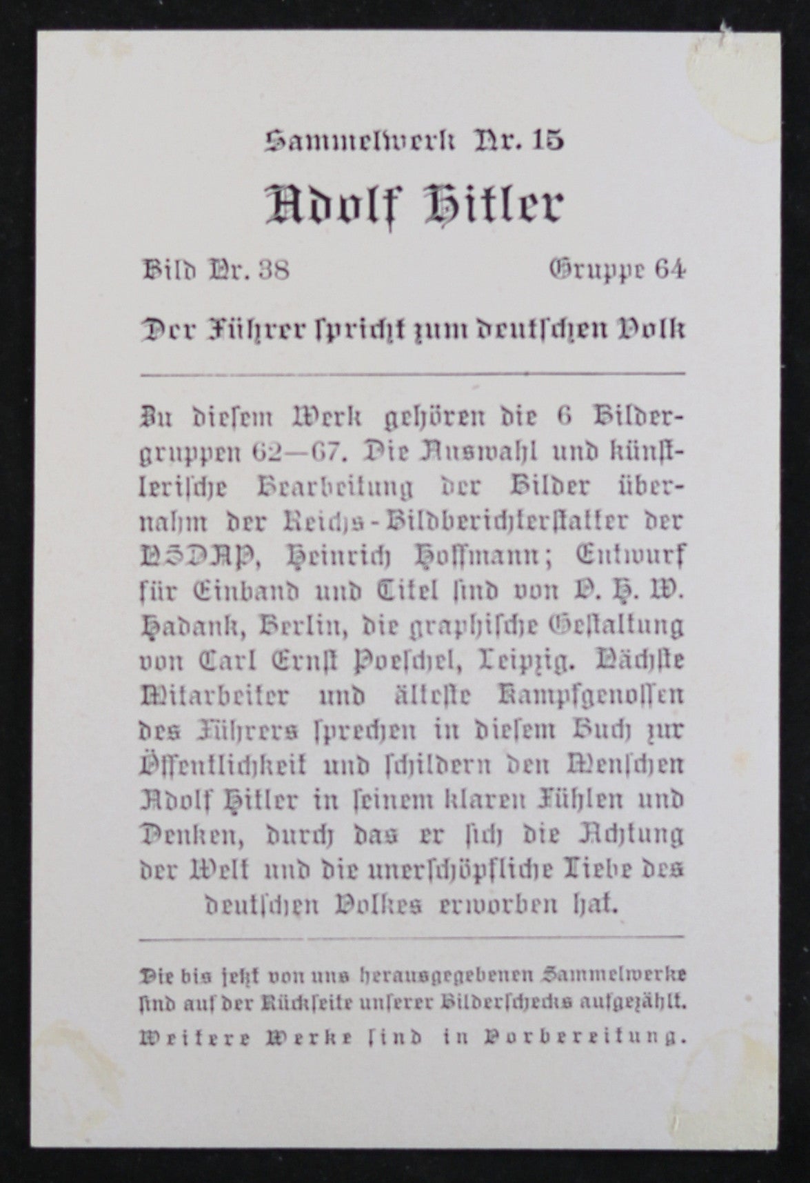 German propaganda photograph Hitler talking to large crowd (prewar)