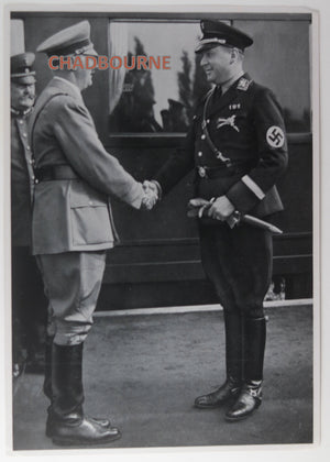 German propaganda photograph Hitler & Minister Darré