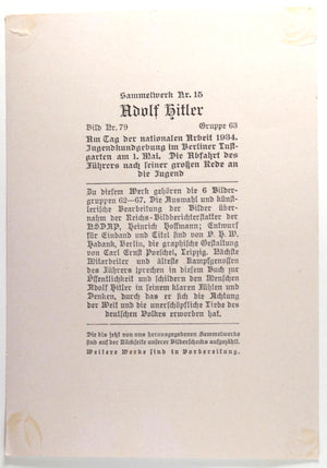 German propaganda photograph Hitler at Youth rally Berlin 1934